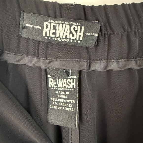 Rewash Womens Black Button & Zipper Closure Wide-Leg Pants Size 13/3 - Picture 3 of 7